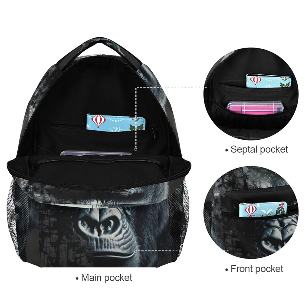 Amazon.com | XYMZR Backpack Gorilla Head Abstruct Forest